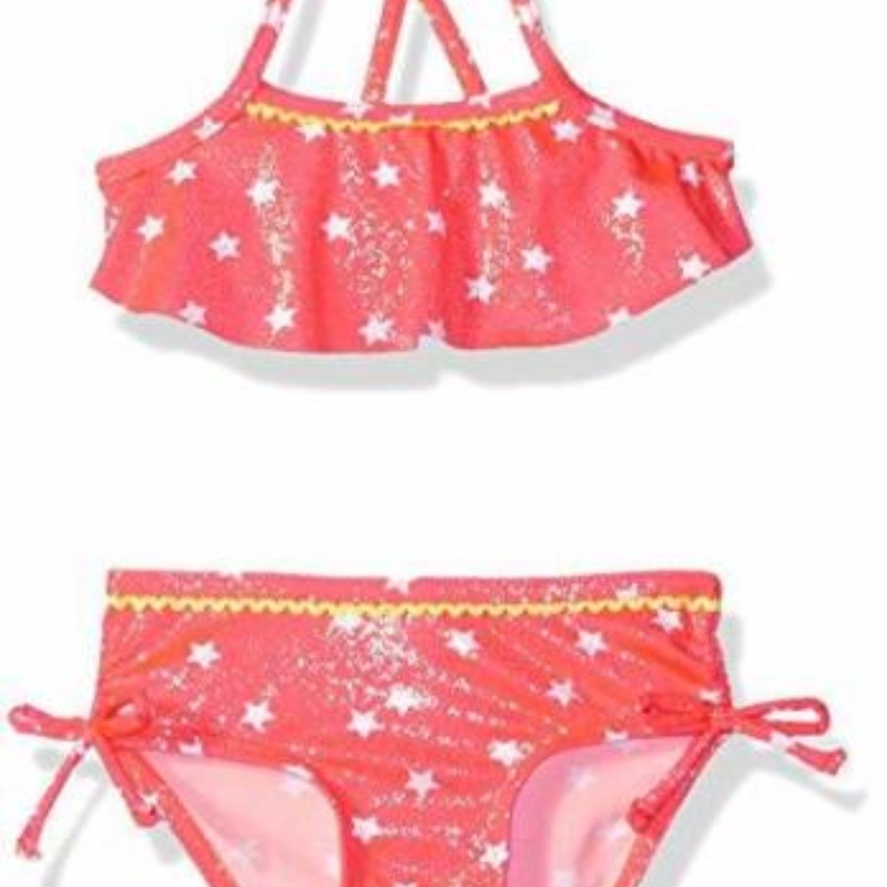 Pink Platinum Baby Girls Swimsuit 2-Piece